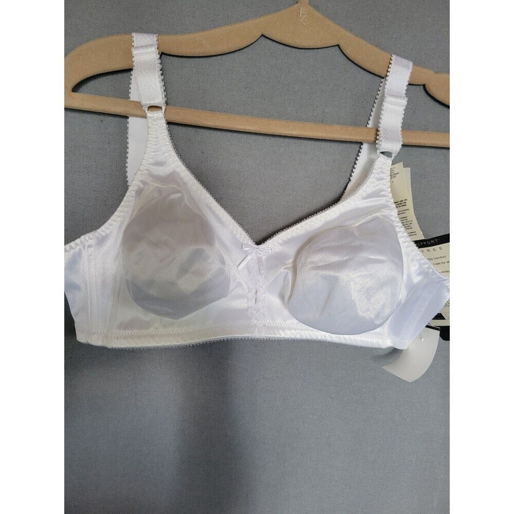 Bali Women's  3820 Double Support Wireless Unpadded Bra, White 40B  NEW - Picture 2 of 6